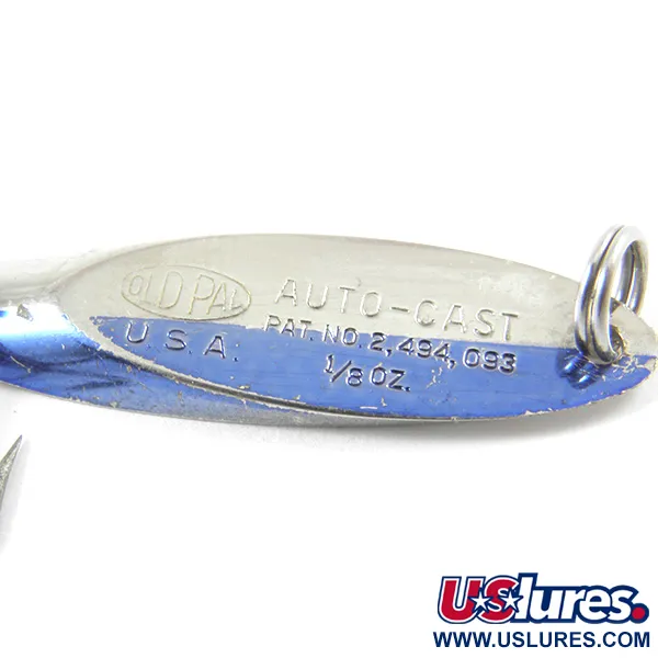 Old Pal Woodstream Auto-cast Cucharilla, Níquel / Azul, 4g, Vintage, #3186