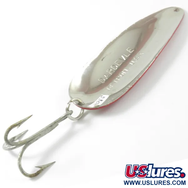 Eppinger Dardevle Cucharilla, Rojo/Blanco/Níquel, 28g, Rayas, #3307