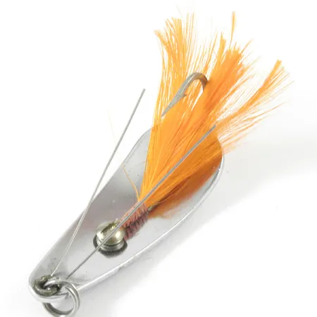 Weezel bait Rex Spoon Cucharilla, Níquel/Pluma Naranja, 12.5g, #3352