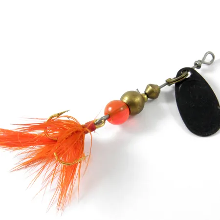 Mepps Black Fury 0 Dressed Giratoria, Negro/Rojo, 2.4g, Pluma, #3452