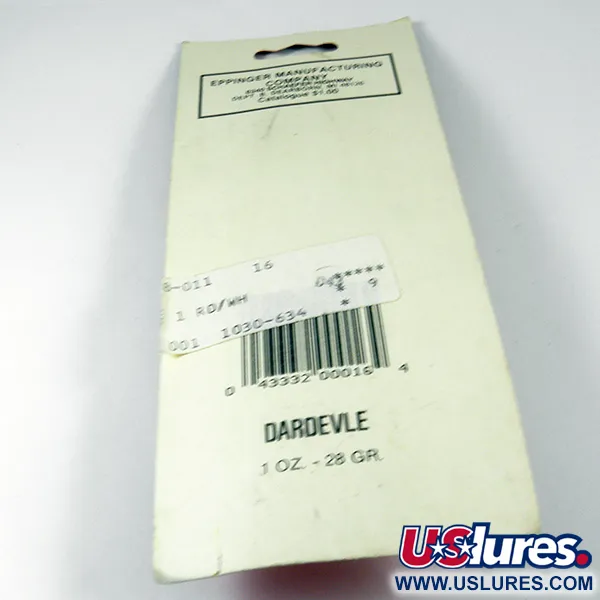 Eppinger Dardevle Cucharilla, Rojo/Blanco/Níquel, 28g, Clásico, #3538