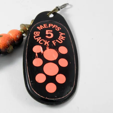 Mepps Black Fury 5 Cucharilla, Negro/Rojo Fluo, 14g, Triple Oro, #3576