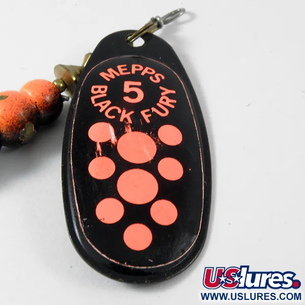 Mepps Black Fury 5 Cucharilla, Negro/Rojo Fluo, 14g, Triple Oro, #3576