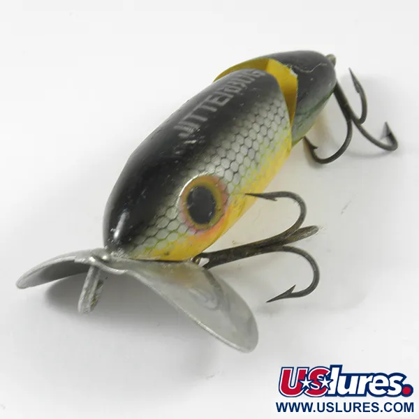 Fred Arbogast Jitterbug Jointed Señuelo Superficie, Perca, 10g, #3590
