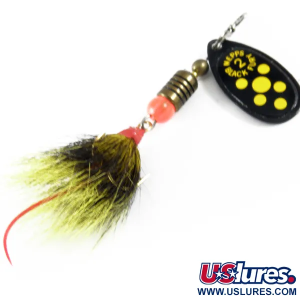 Mepps Black Fury 2 Dressed Cucharilla, Negro/Amarillo, 4,2g, #3617