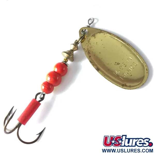 Mepps Aglia 4 Cucharilla, Rojo/Blanco/Oro, 9g, Tubo rojo, #3630