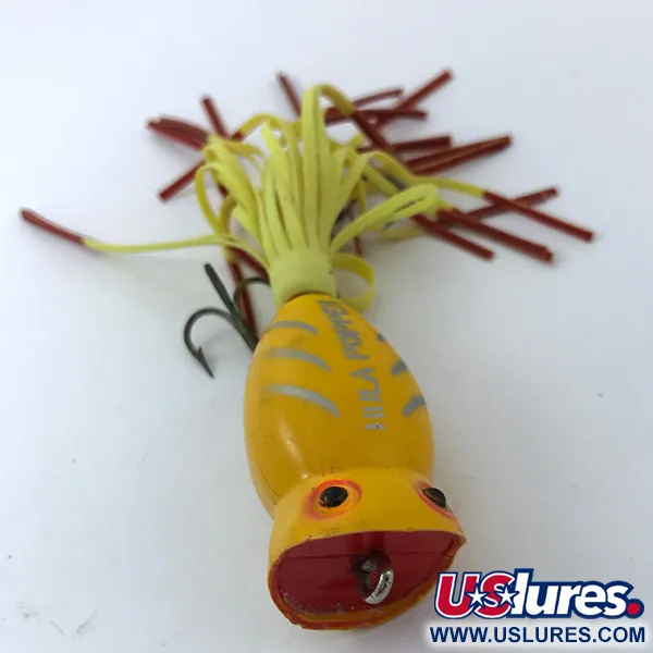 Fred Arbogast Hula Popper Señuelo Superficie, Yellow, 8g, #3798