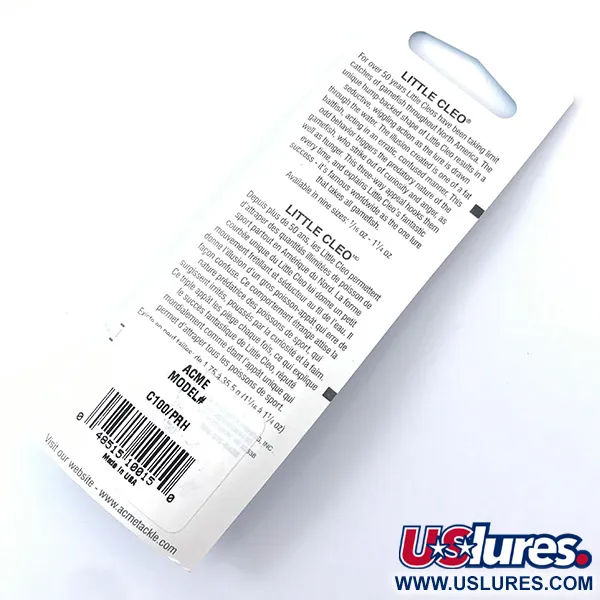 Acme Little Cleo Cucharilla, White Pearl / Red, 9.4g, Vibración, #3800