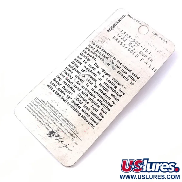 Luhr Jensen Super-Duper 500 Cucharilla, Oro / Rojo, 1,4g, Vintage, #3932