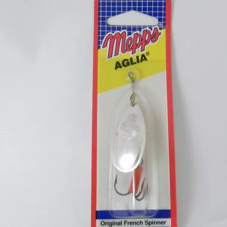 Mepps Aglia 4 Cucharilla, Plata, 9.4g, Tubo Rojo, #3942