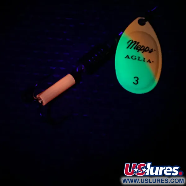 Mepps Aglia 3 UV Cucharilla, Amarillo/Naranja/Oro UV, 7g, Fluorescente, #3983