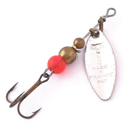 Mepps Aglia Long 0 UV Cucharilla, Níquel/Naranja, 2.6g, UV, #3984