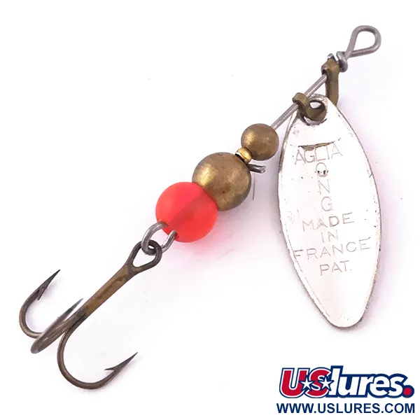 Mepps Aglia Long 0 UV Cucharilla, Níquel/Naranja, 2.6g, UV, #3984