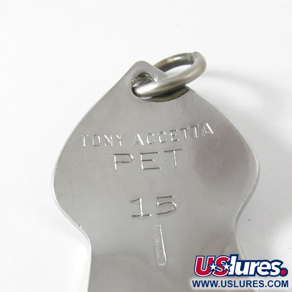 Tony Accetta Pet Spoon 15 Cucharilla, Níquel/Amarillo, 14g, Plumas, #4108