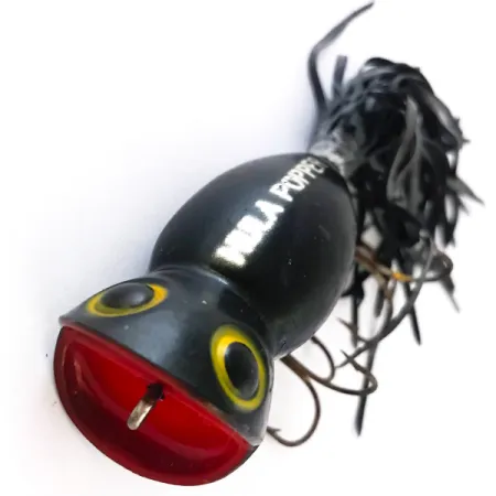 Fred Arbogast Hula Popper Señuelo Superficie, Negro/Rojo, 14g, #4165