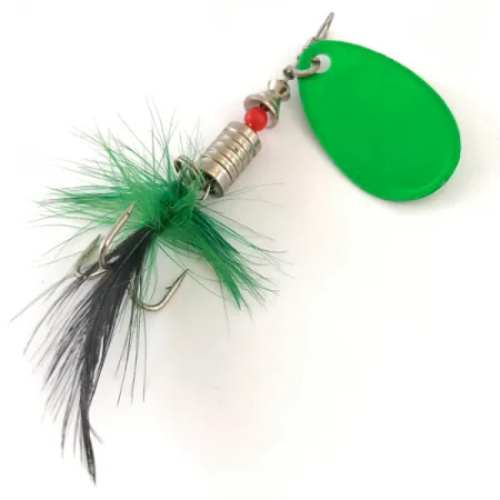 South Bend 3 UV Cucharilla, Verde UV, 7g, Triple con Plumas, #4186