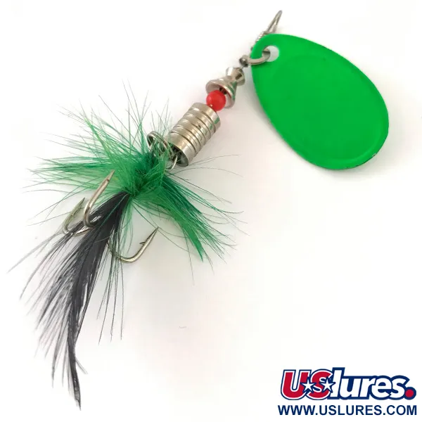 South Bend 3 UV Cucharilla, Verde UV, 7g, Triple con Plumas, #4186