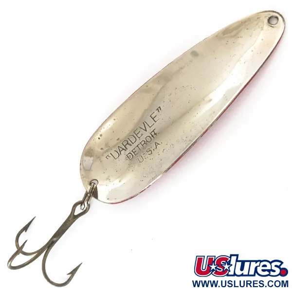 Cucharilla Eppinger Dardevle, Rojo/Blanco/Níquel, 28g, Logo Diablo, #4200