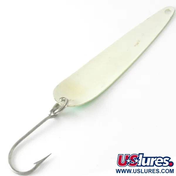 Dardevle JR Flutter Devle 3100 UV Cucharilla, Blanco/Verde, 5g, #4213