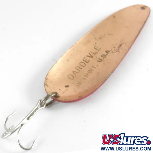 Eppinger Dardevle Cucharilla, Rojo/Blanco/Cobre, 28g, Reverso Cobre, #4308