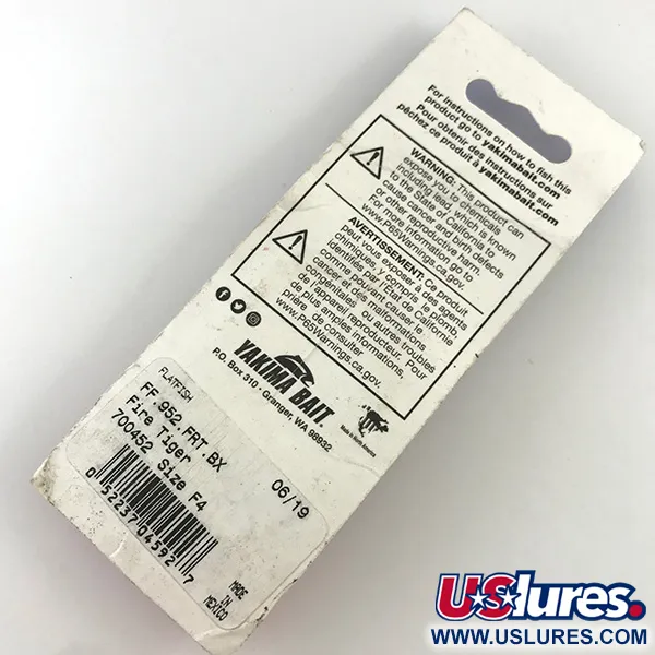 Yakima Bait FlatFish Señuelo, Fire Tiger, 4g, #4323