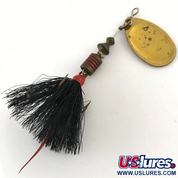 Mepps Aglia 2 Cucharilla, Oro, 4.7g, Triple con Plumas, #4419