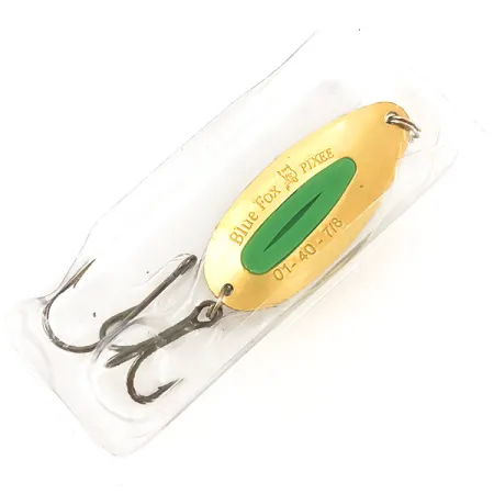 Blue Fox Pixee Cucharilla, Verde / Oro, 21g, Baño Oro 24k, #4554