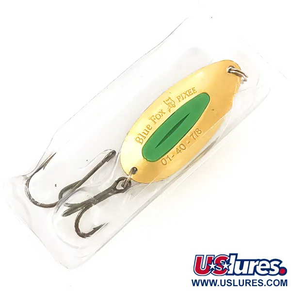 Blue Fox Pixee Cucharilla, Verde / Oro, 21g, Baño Oro 24k, #4554