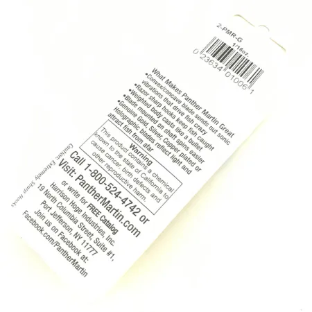 Panther Martin 2 Cucharilla, Oro, 2.5g, Baño de oro, #4582