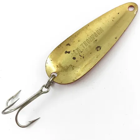 Len Thompson #2 Cucharilla, Rojo/Negro/Latón, 28g, Vintage, #4652