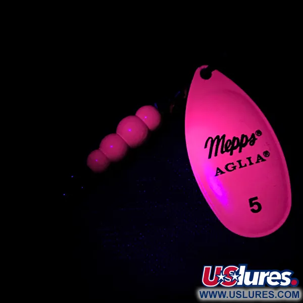 Mepps Aglia 5 Hot Pink UV Cucharilla, Rosa/Latón, 14g, UV, #4752