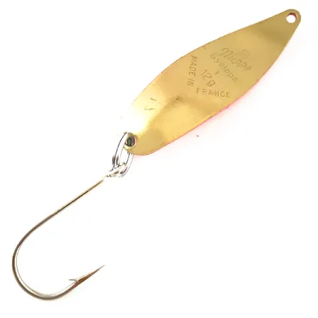 Mepps Syclops 1 UV Cucharilla, Rosa / Latón, 12g, Reactivo UV, #4754