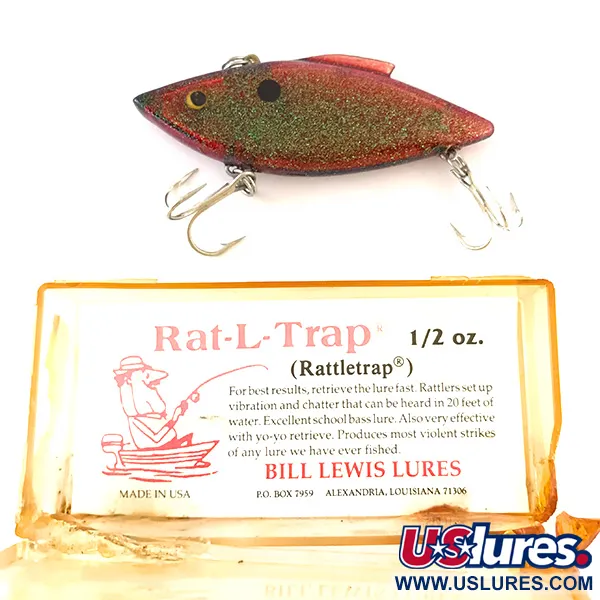 Bill Lewis Rat-L-Trap Lipless, Red Green Glitter, 14g, Vibrante, #4793