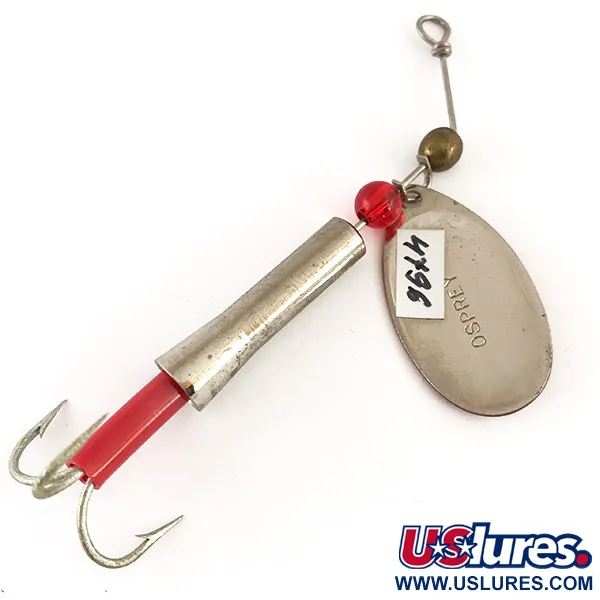 Dardevle Osprey Notangle Spinner, Rojo/Blanco/Níquel, 9g, #4796