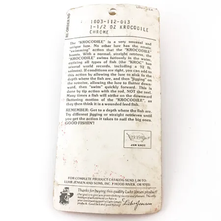 Luhr Jensen Krocodile Die #5 Cucharilla, Níquel, 42g, #4933