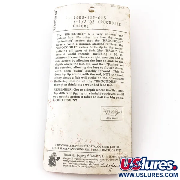 Luhr Jensen Krocodile Die #5 Cucharilla, Níquel, 42g, #4933