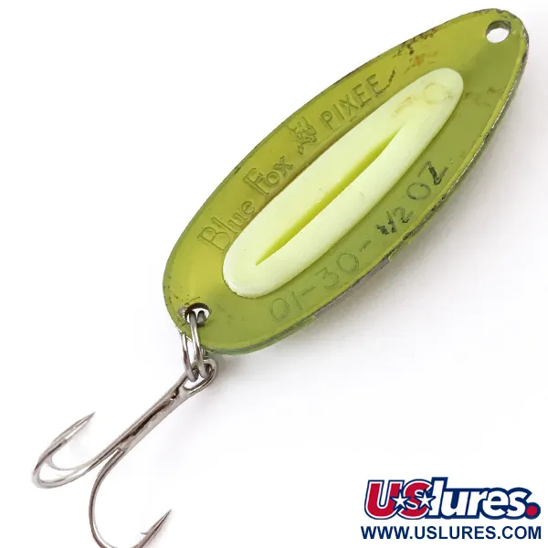 Blue Fox Pixee UV Cucharilla, Green Gold/Yellow, 14g, UV Glow, #4842
