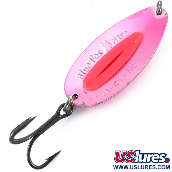 Cucharilla Blue Fox Pixee UV, Rosa Martillado/Rojo, 24g, UV Glow, #4879