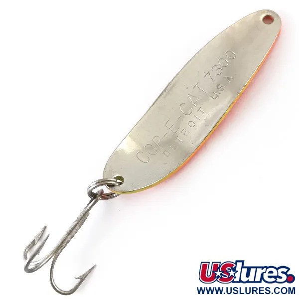 Dardevle Cop-E-Cat 7300 UV Cucharilla, Amarillo/Naranja/Níquel, 10g, #4887