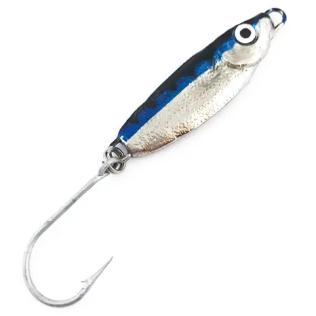 Luhr Jensen Crippled Herring Jig, Plata / Azul, 14g, #4945