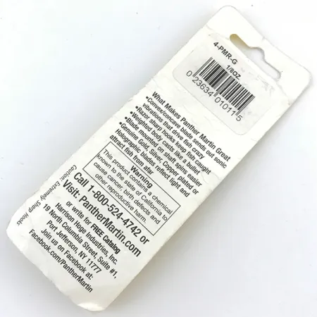 Panther Martin 4 Cucharilla, Oro, 4g, Vibraciones sónicas, #4997