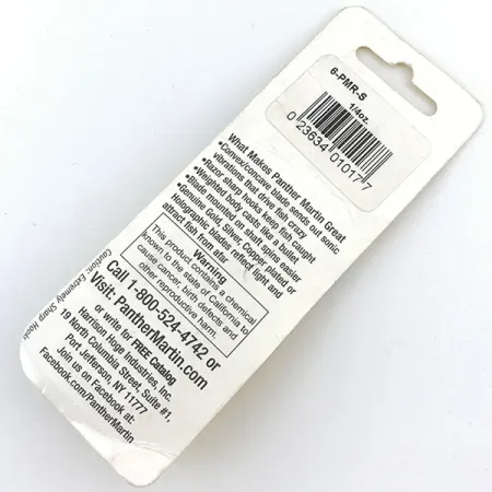 Panther Martin 6 Cucharilla, Plata / Amarillo, 7g, plateada, #6-PMR-S