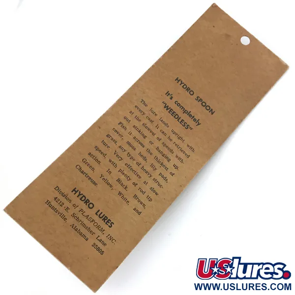 Hydro Lures Hydro Spoon, 1/2 oz Verde, Cuchara anti-enganche #9261