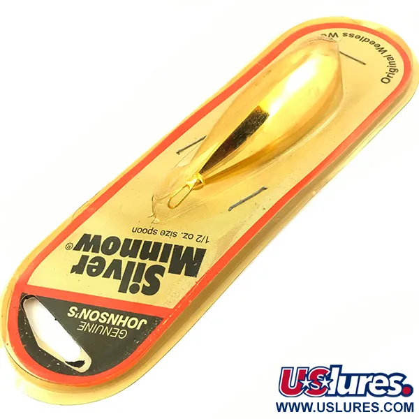 Johnson Weedless Silver Minnow Cucharilla, Oro, 14g, Anti-hierba, #5046