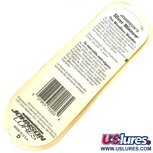 Johnson Weedless Silver Minnow Cucharilla, Oro, 14g, Anti-hierba, #5046