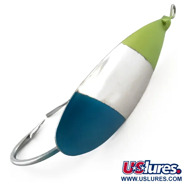 Weedless Johnson Silver Minnow Cuchara Anti-algas, Níquel/Azul/Verde, #5078