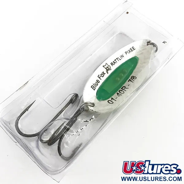 Blue Fox Rattlin Pixee Cucharilla, Rainbow Gold/Verde, 24g, Rattle, #5130