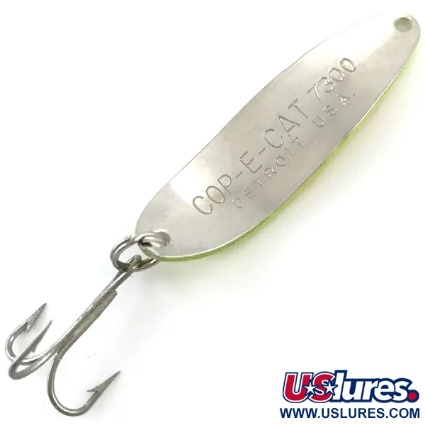 Dardevle Cop-E-Cat 7300 UV Cucharilla, Amarillo/Níquel, 10g, UV, #5183