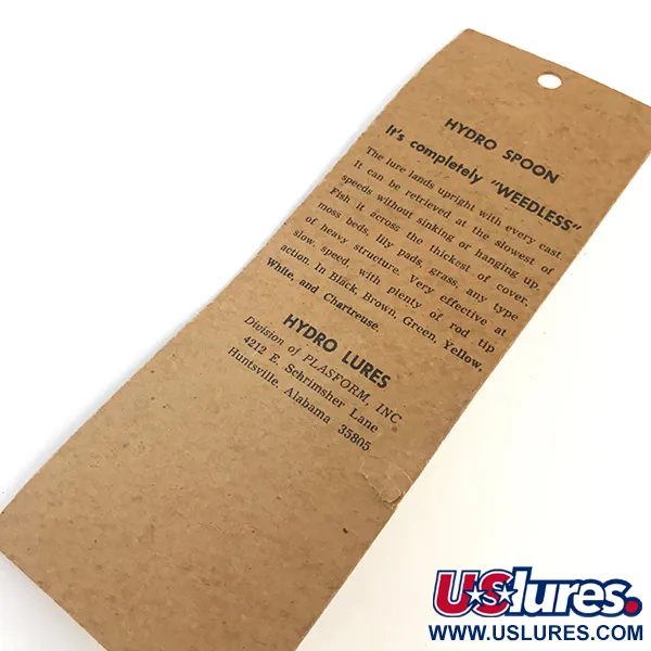 Hydro Lures Weedless Hydro Spoon UV Cucharilla, Blanco/Verde, 14g, #5197