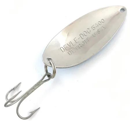 Dardevle Devle Dog 5400 Cucharilla, White/Blue/Nickel, 14g, Vintage, #5224